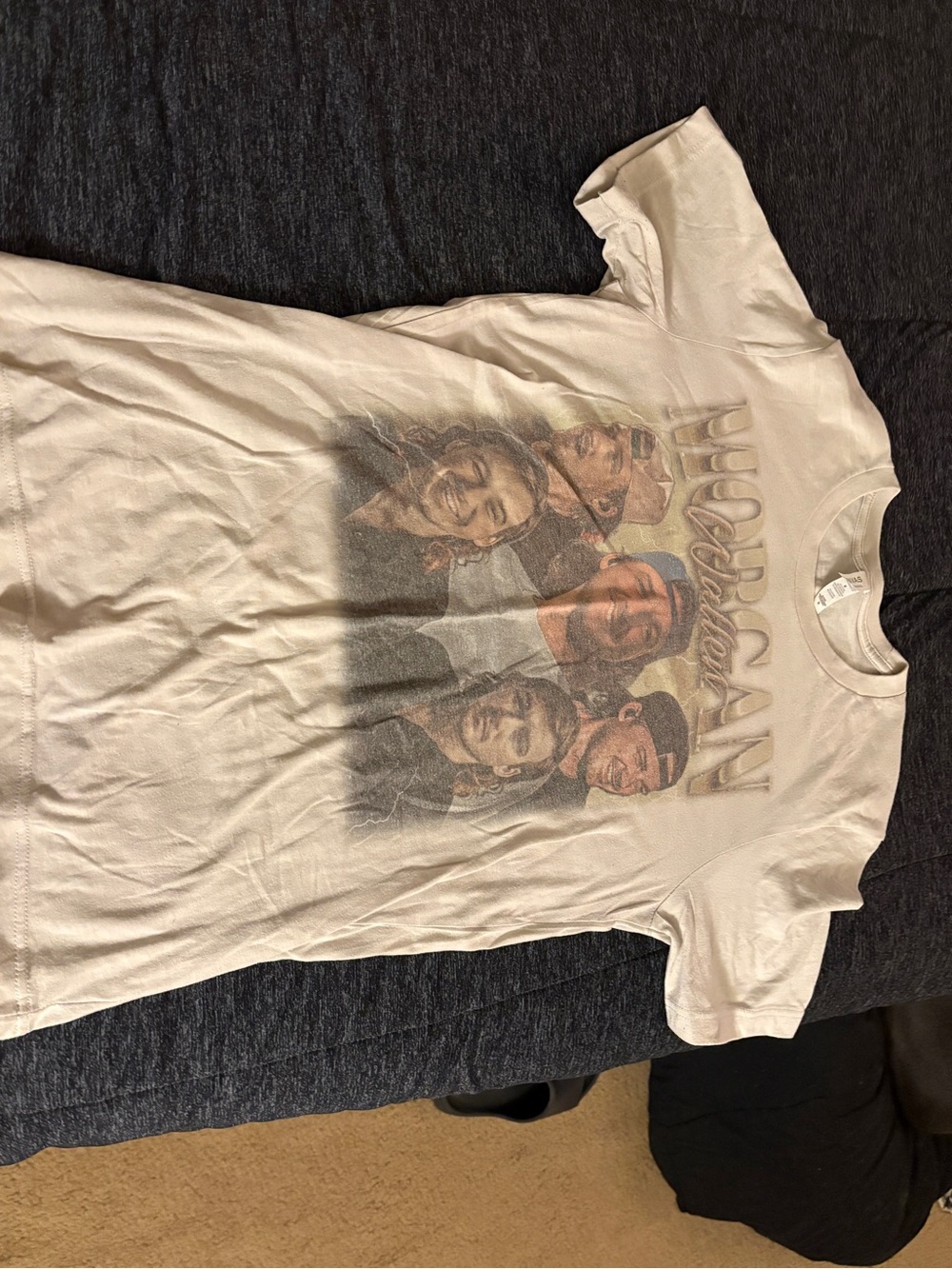 White Graphic Mens' Band Tee